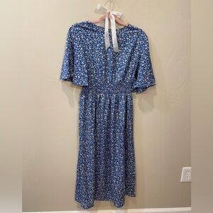 shein blue americana floral dress